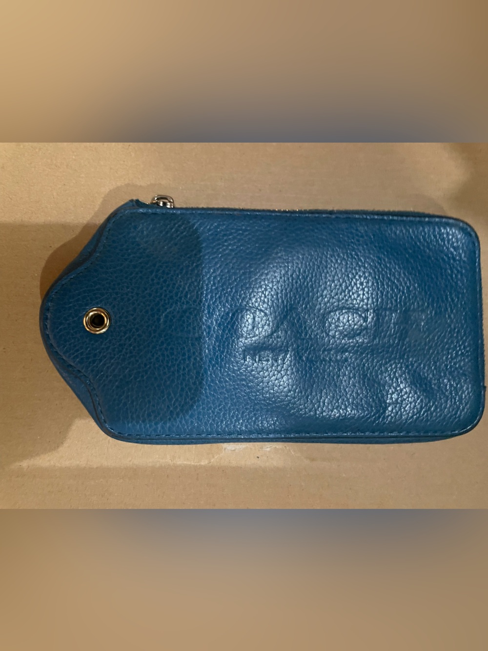 Rare Coach Leather Hangtag Wristlet Card Case